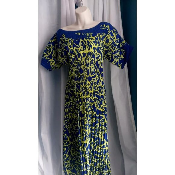 Lily and Taylor Elizeh Blue and Yellow Dress Womens Size 4 - Picture 2 of 9
